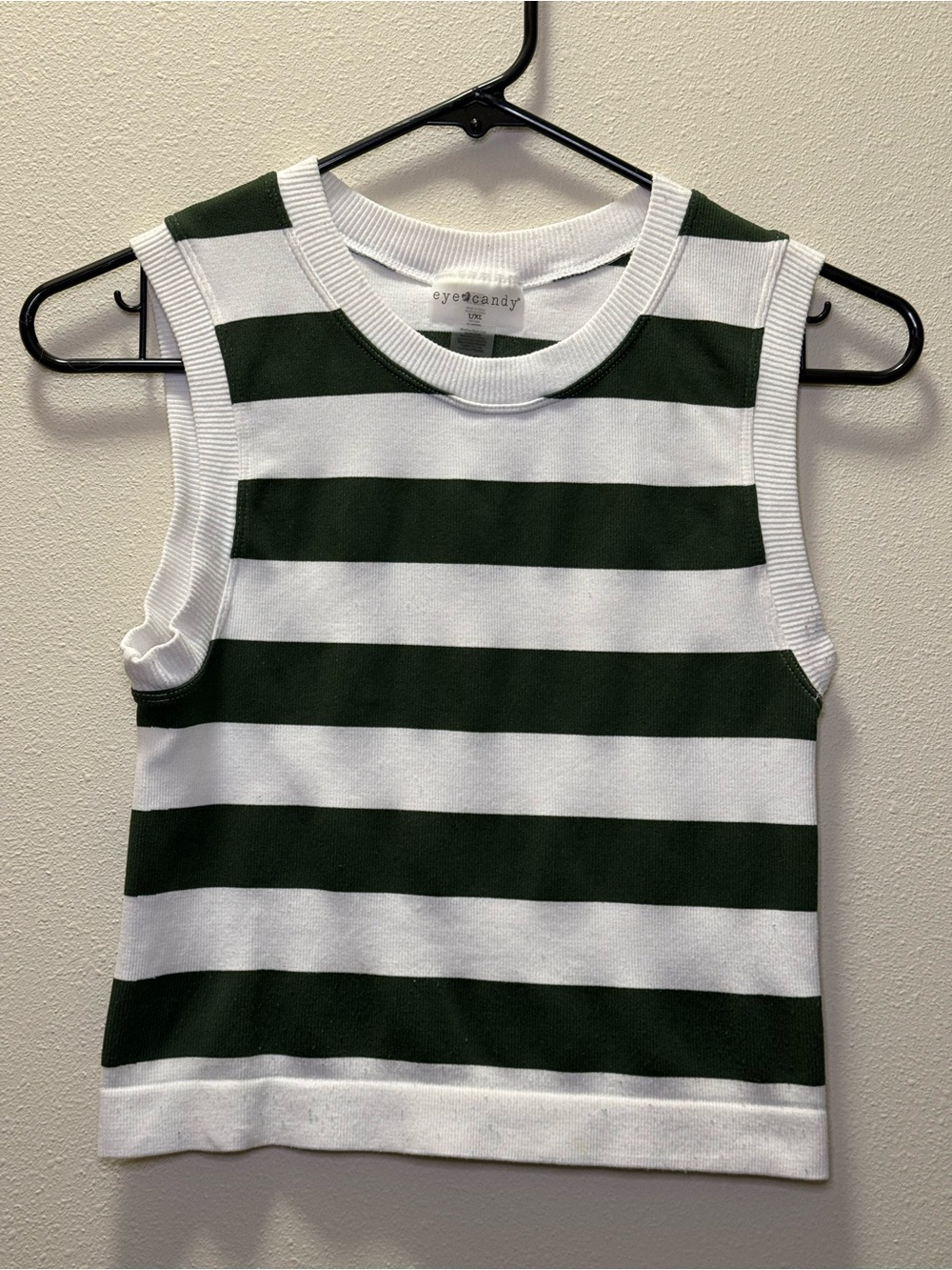 eye candy Girls' Green & White Striped Sleeveless Tank
